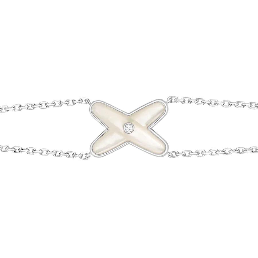 [OAKJURI Jewelry]JEUX BRACELET WHITE MOP SILVER 1 DIAMOND