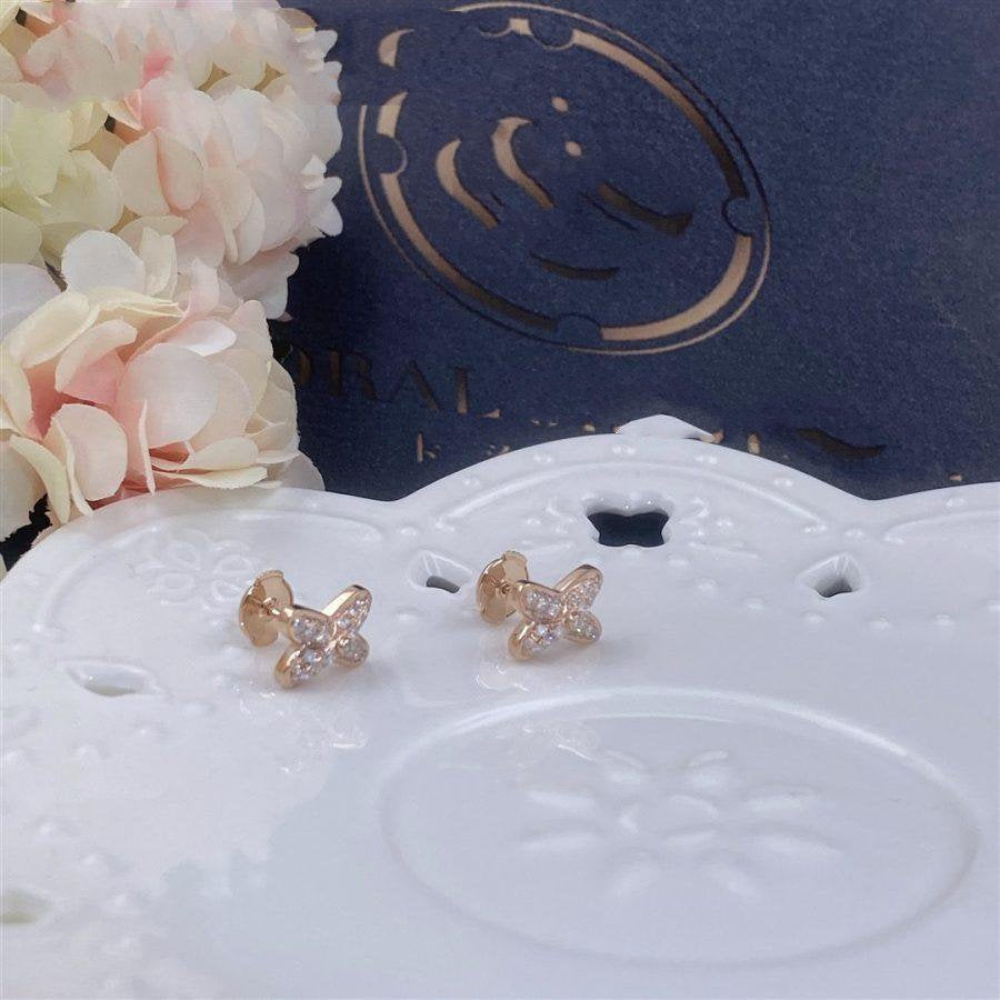 [OAKJURI Jewelry]JEUX DE PINK GOLD DIAMOND EARRINGS