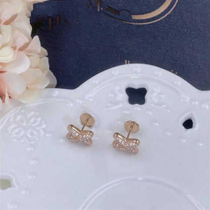 [OAKJURI Jewelry]JEUX DE PINK GOLD DIAMOND EARRINGS