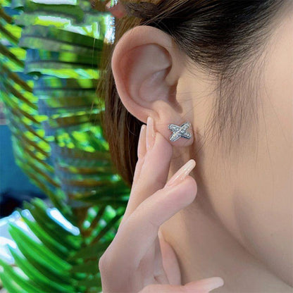 [OAKJURI Jewelry]JEUX DE SILVER DIAMOND EARRINGS