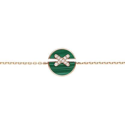 [OAKJURI Jewelry]JEUX DE BRACELET MALACHITE PINK GOLD DIAMONDS
