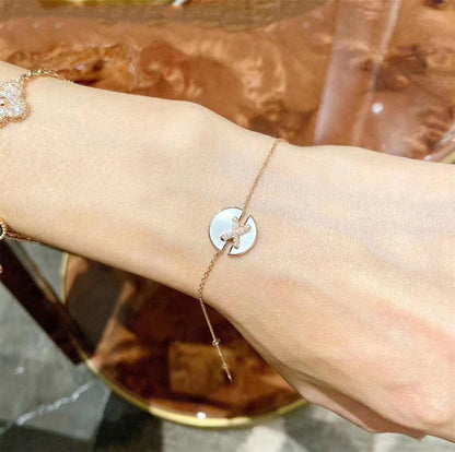 [OAKJURI Jewelry]JEUX DE BRACELET MOP PINK GOLD DIAMONDS