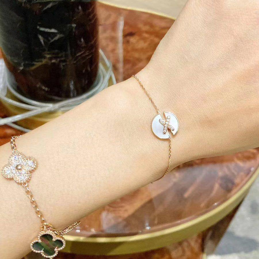 [OAKJURI Jewelry]JEUX DE BRACELET MOP PINK GOLD DIAMONDS