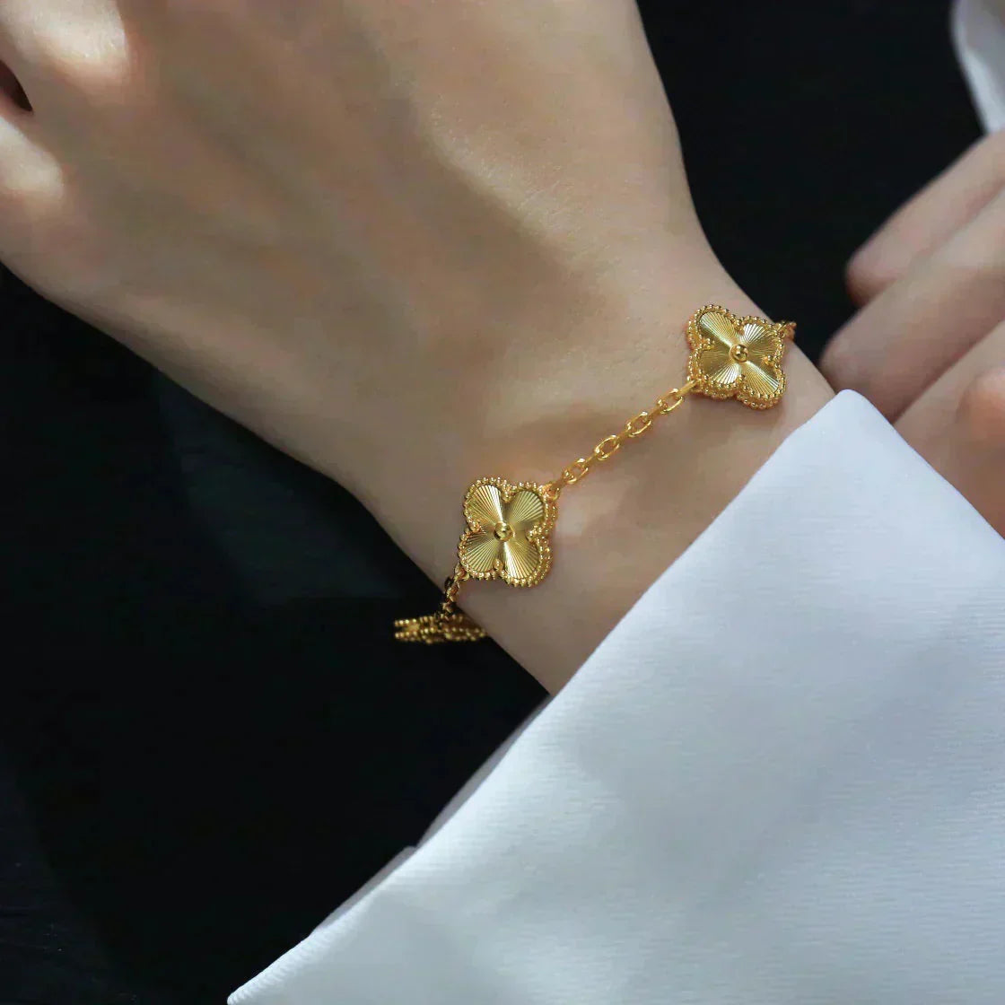 [OAKJURI Jewelry] CLOVER 5 MOTIF LASER BRACELET COLLECTION