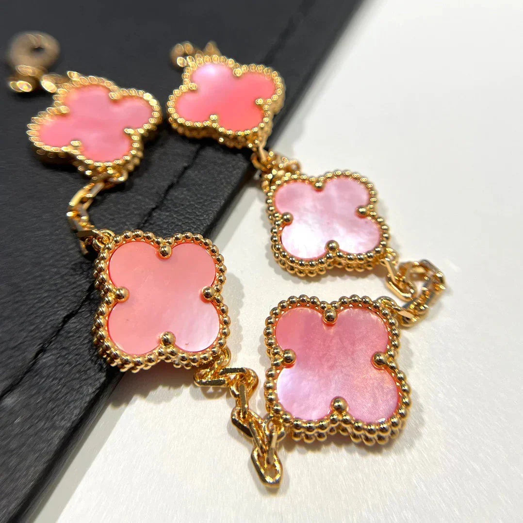 [OAKJURI Jewelry] CLOVER 5 MOTIFS  PINK MOP BRACELET COLLECTION