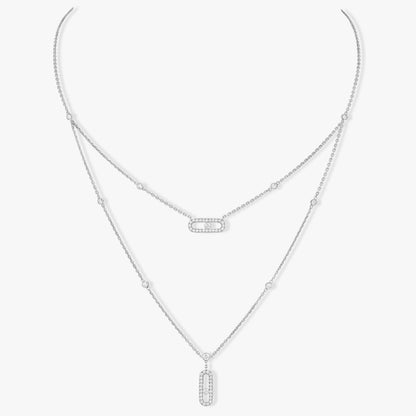 [OAKJURI Jewelry]MOVE 2 ROW DIAMOND NECKLACE
