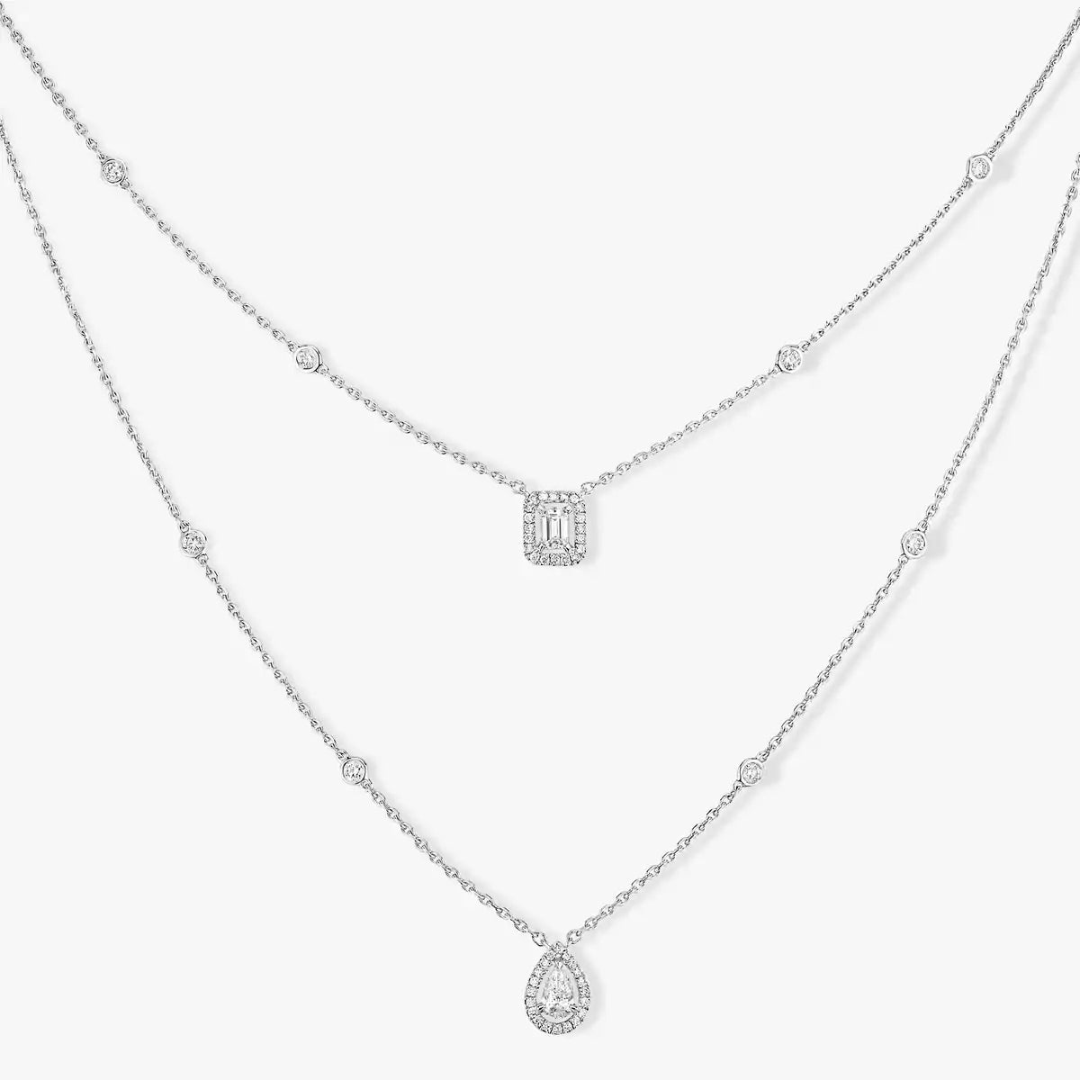 [OAKJURI Jewelry]Diamond Necklace My Twin 2 Rows