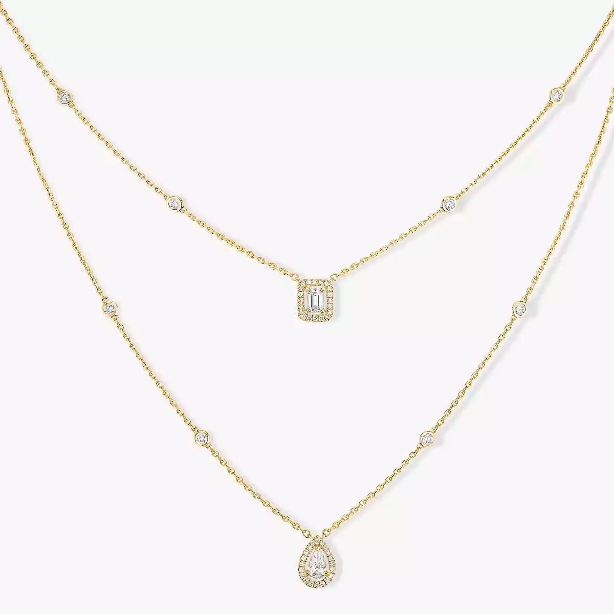 [OAKJURI Jewelry]Diamond Necklace My Twin 2 Rows