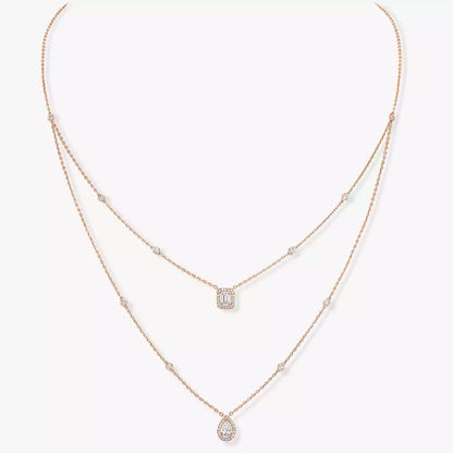 [OAKJURI Jewelry]Diamond Necklace My Twin 2 Rows