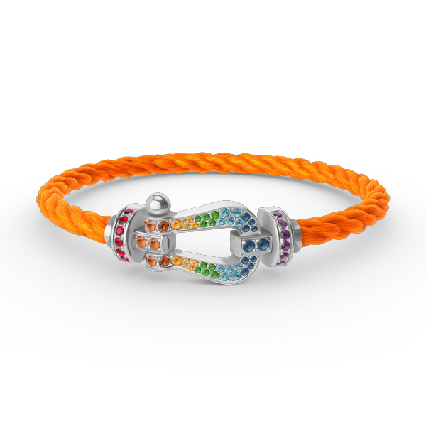 [OAKJURI Jewelry]FORC LARGE HORSESHOE  COLORED DIAMOND BRACELET SILVER