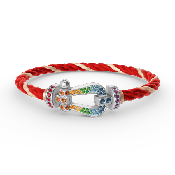 [OAKJURI Jewelry]FORC LARGE HORSESHOE  COLORED DIAMOND BRACELET SILVER