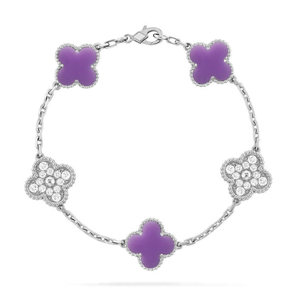 [OAKJURI Jewelry]CLOVER 5 MOTIF LIGHT PURPLE BRACELET COLLECTION