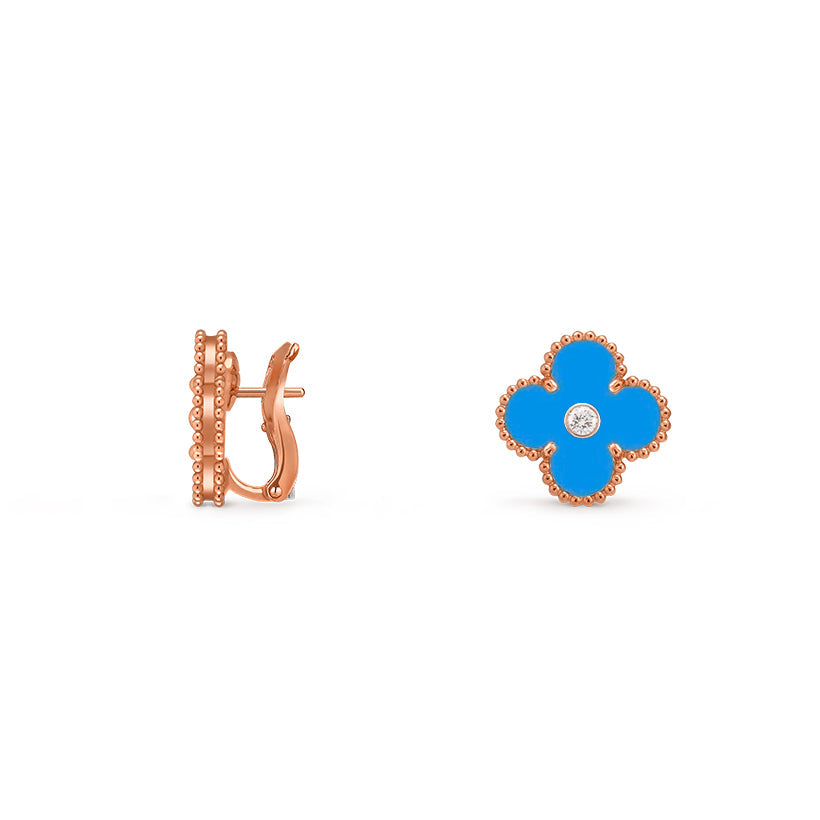 [OAKJURI Jewelry]CLOVER 15MM MOP DIAMOND EARRINGS COLLECTION