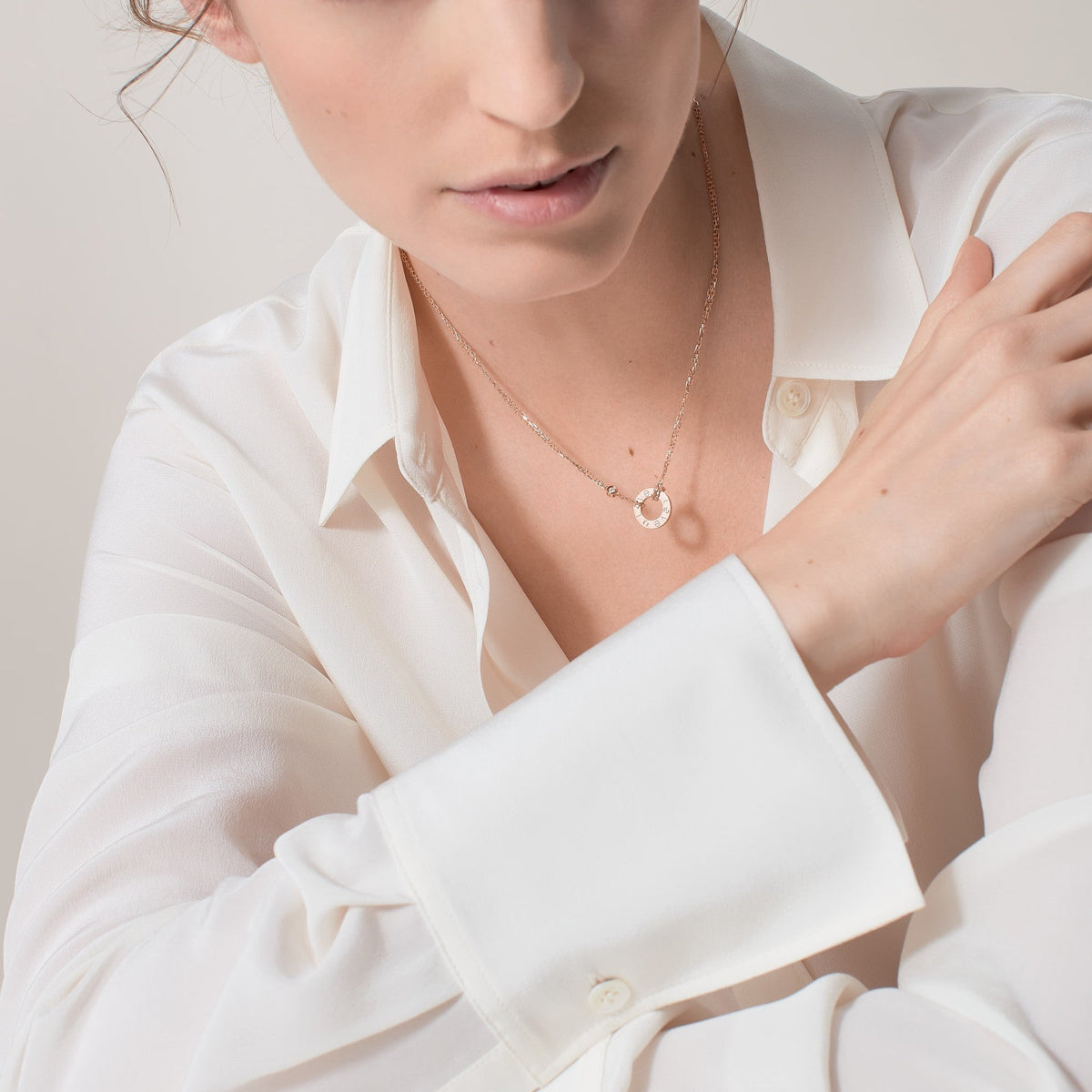 [OAKJURI Jewelry] LOVE NECKLACE 16MM 2 DIAMONDS