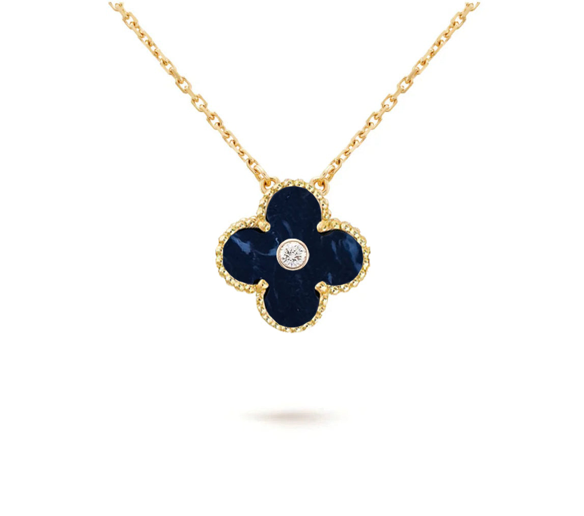 [OAKJURI Jewelry]CLOVER 15MM DIAMOND SINGLE FLOWER NECKLACE COLLECTION