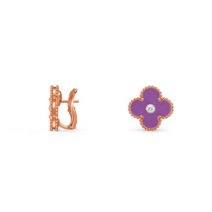 [OAKJURI Jewelry]CLOVER 15MM MOP DIAMOND EARRINGS COLLECTION