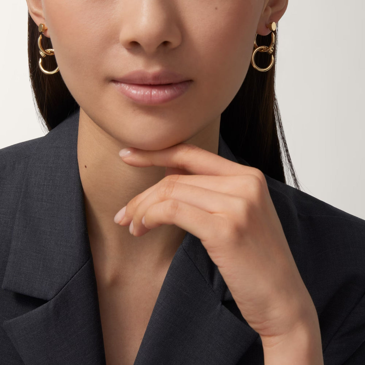 [OAKJURI Jewelry] JUSTE NO DIAMOND DOUBLE EARRINGS
