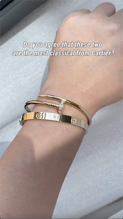 [OAKJURI Jewelry] LOVE Classic & JUSTE Diamond Bracelet Stack Set