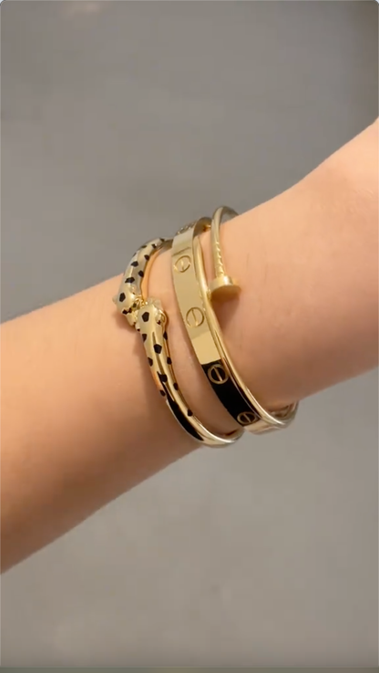 [OAKJURI Jewelry] Panthère & LOVE  & JUSTE  Diamond Bracelet Stack Set
