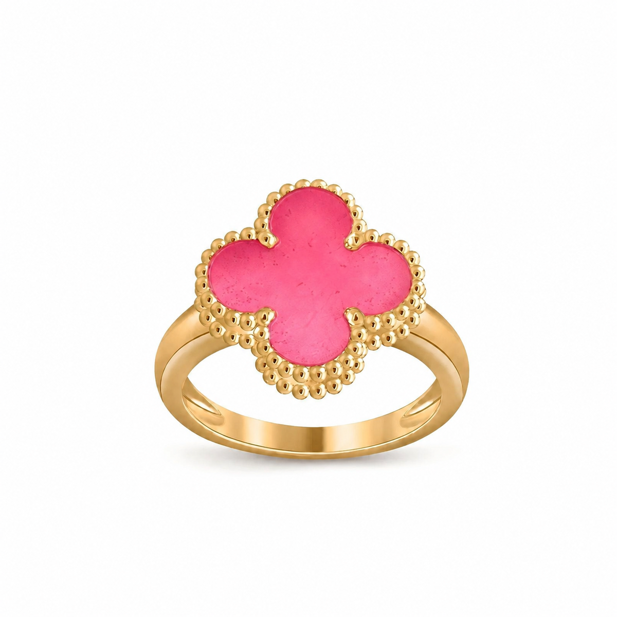 [OAKJURI Jewelry]NEW CLOVER PINK ENAMEL RINGS
