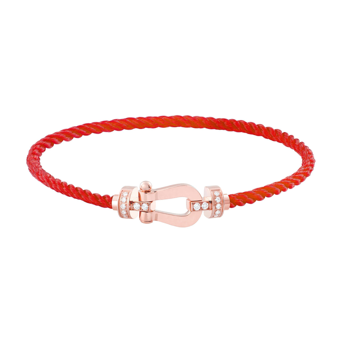 [OAKJURI Jewelry]FORCE 10 HALF DIAMOND PINK GOLD RED CORDERI LARGE AND MEDIUM MODEL