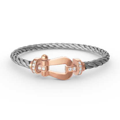 [OAKJURI Jewelry]FORCE LARGE HORSESHOE HALF DIAMOND BRACELET ROSE GOLD