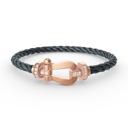 [OAKJURI Jewelry]FORCE LARGE HORSESHOE HALF DIAMOND BRACELET ROSE GOLD