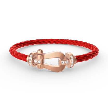[OAKJURI Jewelry]FORCE LARGE HORSESHOE HALF DIAMOND BRACELET ROSE GOLD