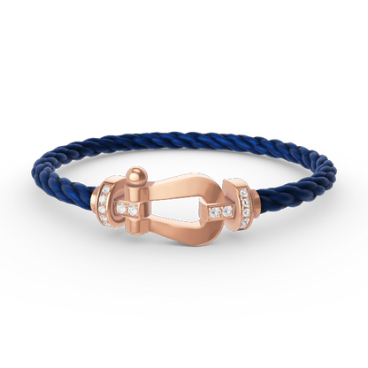 [OAKJURI Jewelry]FORCE LARGE HORSESHOE HALF DIAMOND BRACELET ROSE GOLD