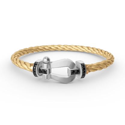 [OAKJURI Jewelry]FORCE LARGE HORSESHOE BLACK DIAMOND BRACELET SILVER