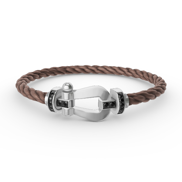 [OAKJURI Jewelry]FORCE LARGE HORSESHOE BLACK DIAMOND BRACELET SILVER