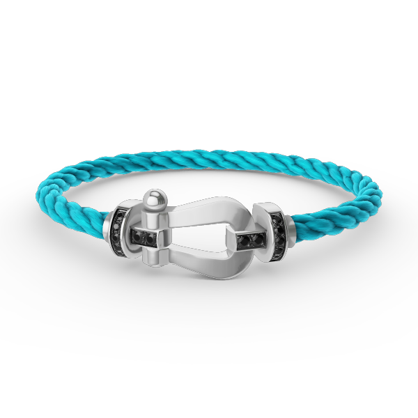[OAKJURI Jewelry]FORCE LARGE HORSESHOE BLACK DIAMOND BRACELET SILVER
