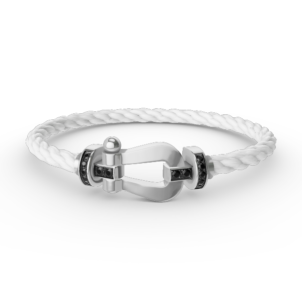 [OAKJURI Jewelry]FORCE LARGE HORSESHOE BLACK DIAMOND BRACELET SILVER