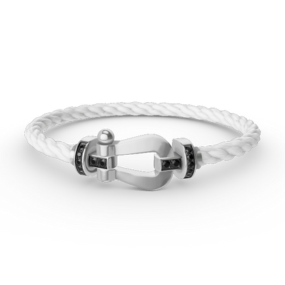 [OAKJURI Jewelry]FORCE LARGE HORSESHOE BLACK DIAMOND BRACELET SILVER