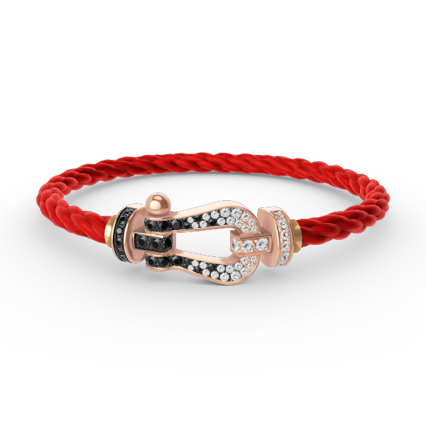 [OAKJURI Jewelry]FORCE LARGE HORSESHOE BLACK WHITE DIAMOND BRACELET ROSE GOLD