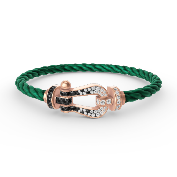 [OAKJURI Jewelry]FORCE LARGE HORSESHOE BLACK WHITE DIAMOND BRACELET ROSE GOLD