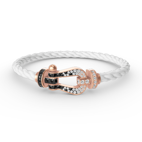 [OAKJURI Jewelry]FORCE LARGE HORSESHOE BLACK WHITE DIAMOND BRACELET ROSE GOLD