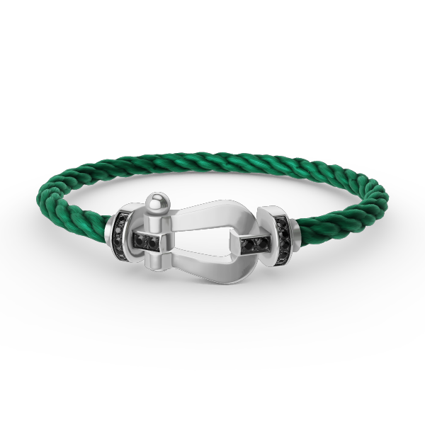 [OAKJURI Jewelry]FORCE LARGE HORSESHOE BLACK DIAMOND BRACELET SILVER