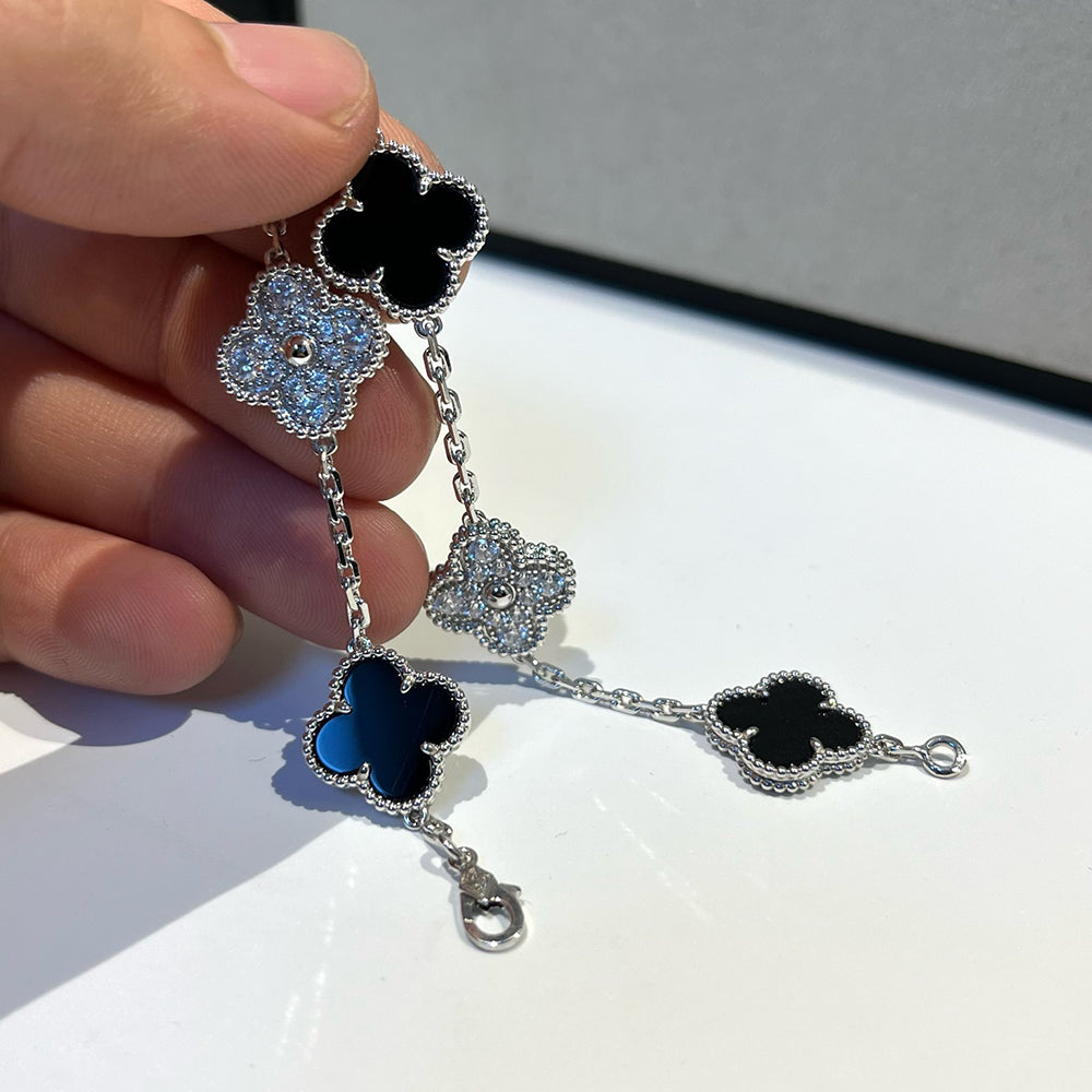 [OAKJURI Jewelry] CLOVER 5 MOTIF ONYXS BRACELET COLLECTION