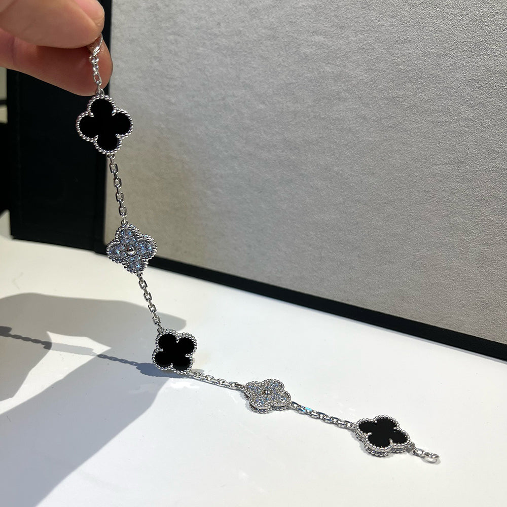 [OAKJURI Jewelry] CLOVER 5 MOTIF ONYXS BRACELET COLLECTION