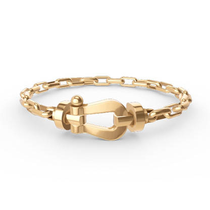 [OAKJURI Jewelry]FORCE LARGE HORSESHOE CLASP  METAL BRACELET
