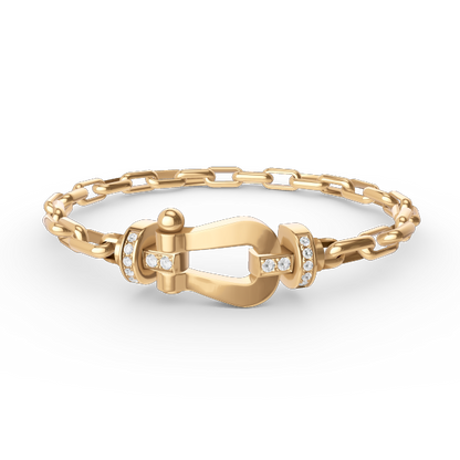 [OAKJURI Jewelry]FORCE LARGE HORSESHOE CLASP  METAL BRACELET