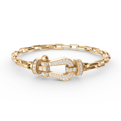 [OAKJURI Jewelry]FORCE LARGE HORSESHOE CLASP  METAL BRACELET