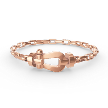 [OAKJURI Jewelry]FORCE LARGE HORSESHOE CLASP  METAL BRACELET