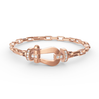 [OAKJURI Jewelry]FORCE LARGE HORSESHOE CLASP  METAL BRACELET