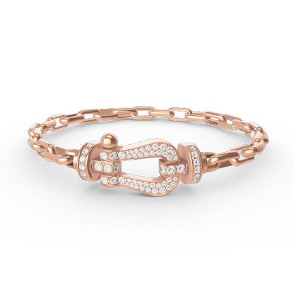 [OAKJURI Jewelry]FORCE LARGE HORSESHOE CLASP  METAL BRACELET