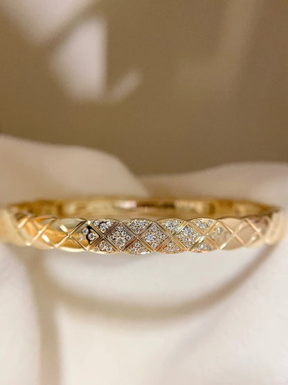[OAKJURI Jewelry]KOKO CRUSH HALF DIAMONDS GLOD SILVER ROSE GOLD