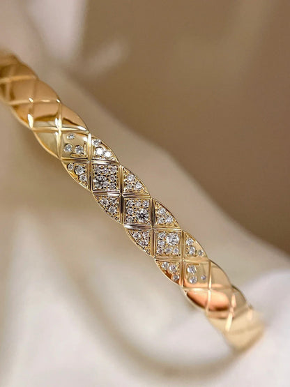 [OAKJURI Jewelry]KOKO CRUSH HALF DIAMONDS GLOD SILVER ROSE GOLD