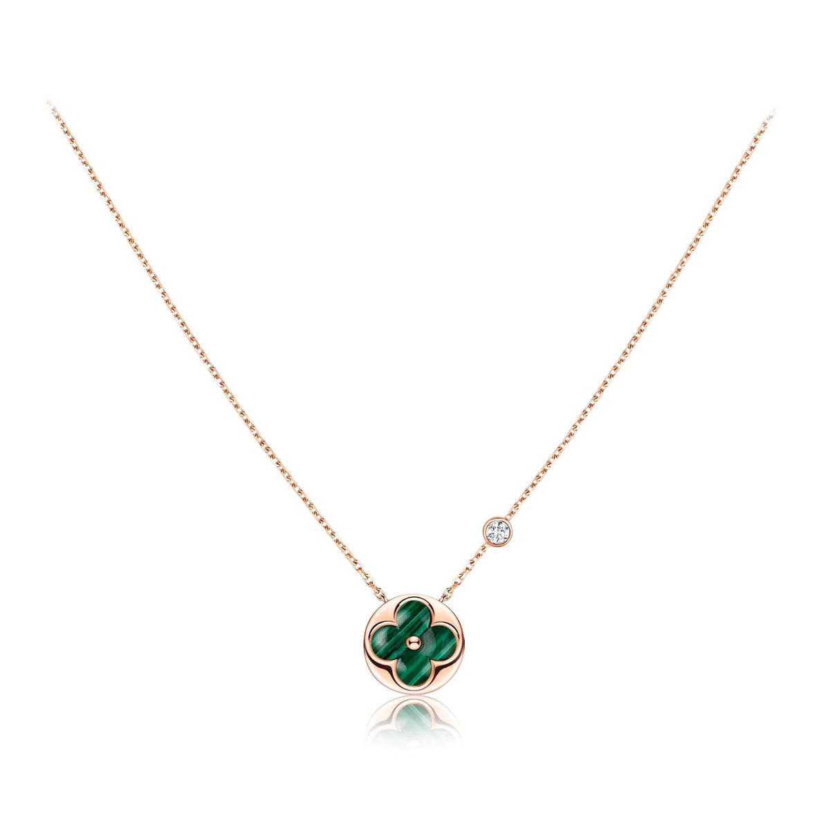 [OAKJURI Jewelry]SUN PEDANT PINK GOLD 1 DIAMOND NECKLACE