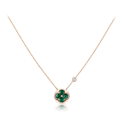 [OAKJURI Jewelry]SUN PEDANT PINK GOLD 1 DIAMOND NECKLACE